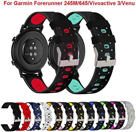 JDIME 20mm Színes Watchband szíj, a Garmin Forerunner 245 245M 645 Zene vivoactive 3 Sport szilikon Okos watchband Karkötő