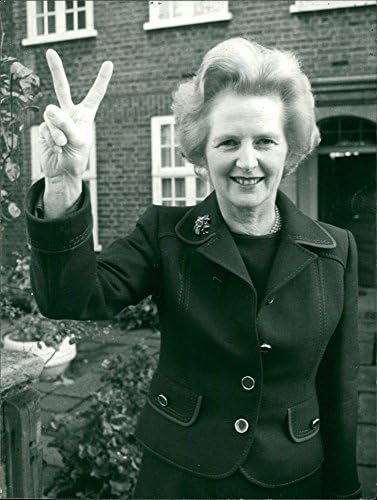 Vintage fotó Margaret Thatcher Volt Brit Miniszterelnök.