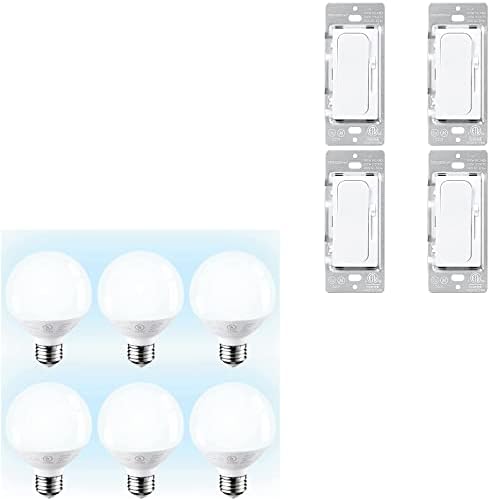 TORCHSTAR Izzók G25 LED Csomag Dimmer Kapcsoló, 6 Csomag, Globe Izzók G25 LED & 4 Csomag Dimmer Kapcsoló, LED Izzók, 3-utas & Egyetlen Pole,