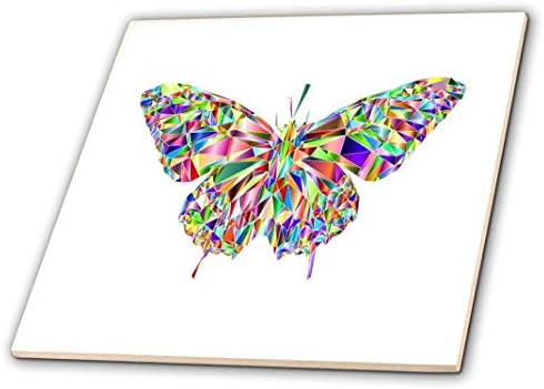 3dRose Kép Fémes Színes Nagy Pillangó 6 cm Dekoratív Csempe, Kerámia, Tiszta