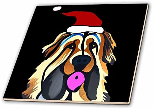 3dRose Király vicces, Aranyos Színes Leonberger Kutya Picasso Stílusú Karácsonyi Art - Csempe (ct-372237-7)