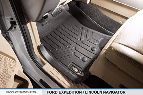 MAXLINER Szőnyegek 2 Sor Bélés Szett Fekete Kompatibilis 2011-2017 Ford Expedition/Lincoln Navigator (Összes típus Beleértve EL, valamint