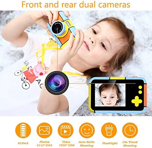 Wgwioo Gyerekek Kamera, a Gyerekek Digitális Kamera 2.4 Inch LCD Kijelző, Újratölthető Kettős Objektív videokamera Játék, Lányok Születésnapi
