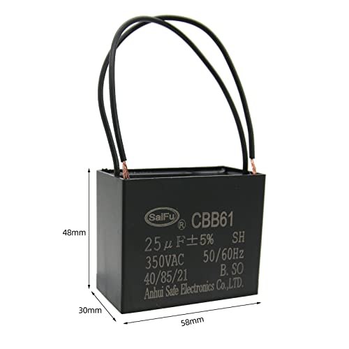 AKZYTUE CBB61 Kondenzátor 25uf 350V AC Ventilátor 2-Vezetékes 50/60Hz a Kezdő Elektromos Ventilátor Szivattyú Motor Generátor,