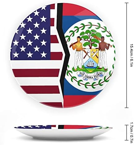 Amerikai Belize Zászló Kerámia-porcelán Díszítő Lemezek Állni Lógó Dísz Tányér