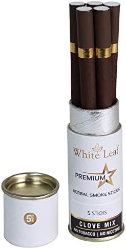 Fehér Leaf Premium Növényi Szív Cigarettát - a Dohány, valamint a Nikotin Ingyenes Combo Pack Rendszeres, Szegfűszeg Füst (10 Füst, 100