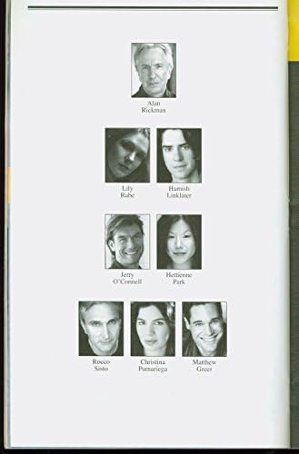 Szeminárium, Fekete-fehér Broadway színlapot + Alan Rickman, Jerry O ' Connell, Hettienne Park, Lily Rabe