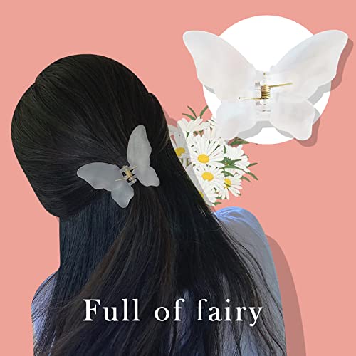 ANQSYY Új 3Pcs koreai stílusú pillangó haj karom klip, a lányok, csúszásmentes Matt Világos Pillangó Haj Klipek a Sűrű Haj