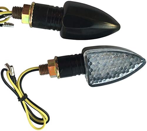 MotorToGo Fekete Kis LED-es Motorkerékpár-indexet, Napszemüveg, Oldalsó Helyzetjelző Mutatók Szemellenző Kompatibilis a 2004-es Kawasaki