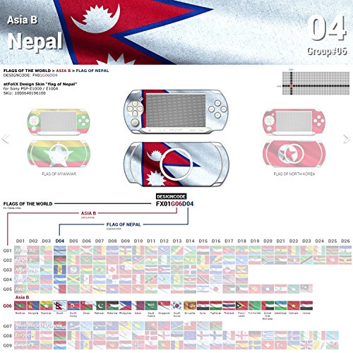 Sony PSP-E1000 / E1004 Design Bőr zászló Nepál Matrica a PSP-E1000 / E1004