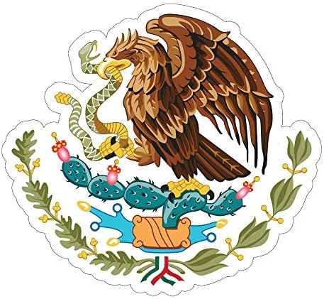 Általános Mexikói Zászló, címer Sas a Kígyó Sólyom Madár Matrica, 3 Inch Matrica