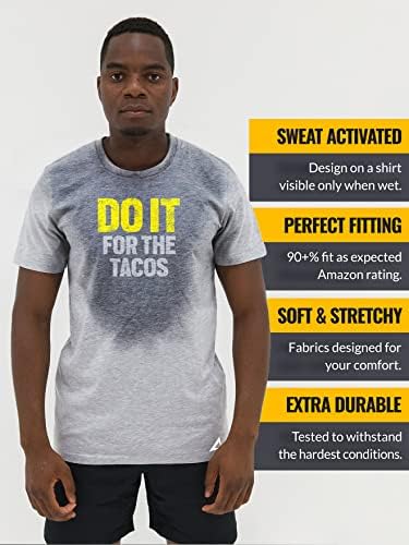 Actizio Férfi Edzés Póló Pamut Anyagból készült T-Shirt Rövid Ujjú Verejték Aktív Motivációs Póló - A Taco