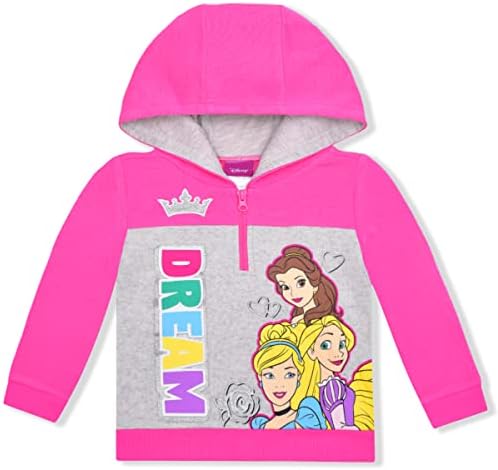 Disney Princess Aranyhaj, Belle and Hamupipőke Lányok Fele Zip Kapucnis Kisgyermek, a Kis Gyerekek – Pink/Szürke