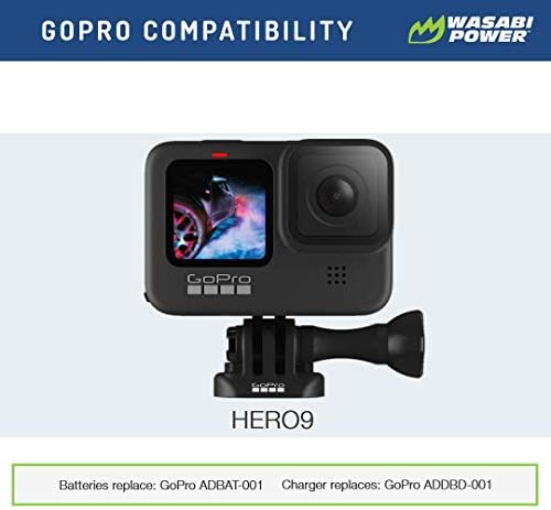 Wasabi Hatalom HERO9 Akkumulátor (2 Csomag), valamint a Kettős Töltő GoPro Hero 9 Fekete (Teljesen Kompatibilis a GoPro Hero