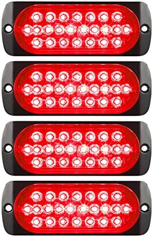 BROVIEW 4db Piros LED Pótkocsi Farok Fék lámpa Helyzetjelző Világítás Készlet, 4.4 Alumínium Ház Felületre Szerelhető IP67 Vízálló, Univerzális