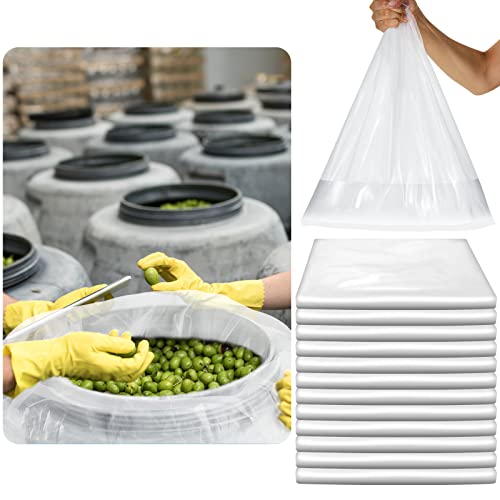12 Pack 55 Liter Tiszta Műanyag Dob Bélés nagy igénybevételre Egyértelmű, szivárgásmentes Tiszta Vödör Élelmiszer Tárolására Bélés Táska