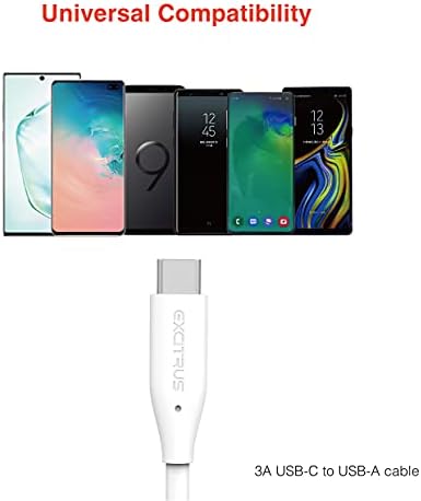 Excitrus USB-Type-C Típusú Kábel (2 Csomag) Kompatibilis a Samsung Galaxy S9 S10 S8 Plus/Note9/8 A60 A50, Moto G, LG, valamint Egyéb USB-C