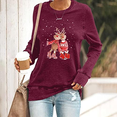 Női Western Ronda Karácsonyi Vicces Pólók Grafikus Póló, Karácsonyfa Ünnep Hóember Alkalmi Póló