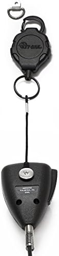 Kobra HG M77 Prémium Csere zajszűrő Mikrofon CB (Fekete) – 4 Tűs Csatlakozó & Key-BAK MIC-BAK CB Rádió Behúzható Heveder, 36 Kevlár Kötéllel,