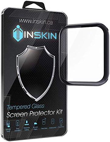 Inskin 3D Edzett Üveg képernyővédő, rázkódásálló TPU Szélén, illik az Apple Nézni Sorozat 5, 4, 44 mm. Fekete. 1 Csomag.