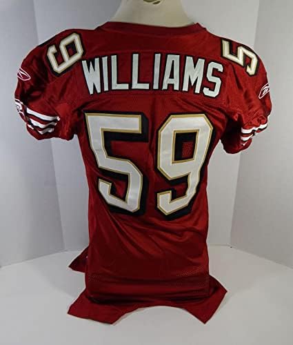 2005-ben a San Francisco 49ers Williams 59 Játék Kiadott Piros Mez 44 DP23386 - Aláíratlan NFL Játék Használt Mezek