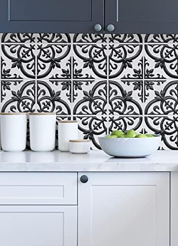Fekete & Fehér Mason Peel & Stick Dombornyomott Mozaik Csempével