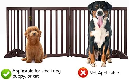 Fa Kutya Kapu Összecsukható Kutya Kerítés, szabadon álló, 4 Panel Pet Gates szabadon álló Összecsukható Kutya Gates Ház Pet