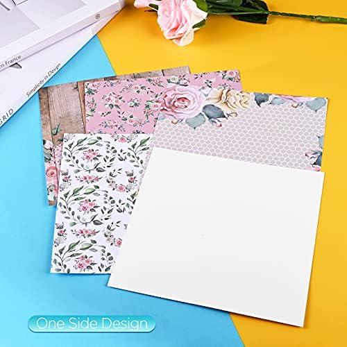 YARUMI Virágos Kártyaköteg Papír,karton 12x 12, egyoldalas Scrapbook Papír Pad,Virág Mintás Papír Csomag Dekoratív Kézműves Papír Kártya