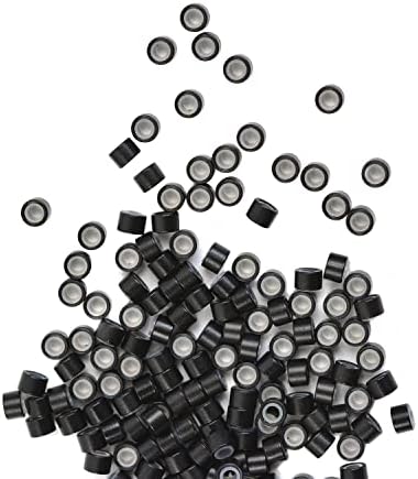 200 Db Szilikon Bélelt Mikro Gyűrűk Linkek Gyöngyök 4.0 mm-es Gyöngyök, a Haj Kiterjesztések ( Fekete )