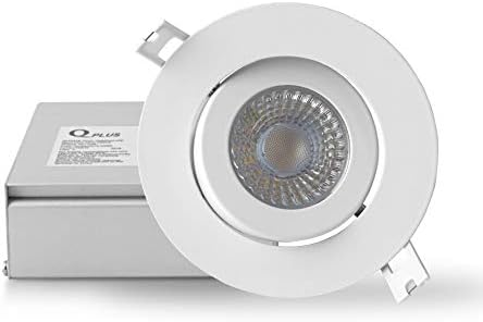 QPLUS 4Inch Szemgolyó Gimbal Süllyesztett LED Fény csatlakozó Doboz, Ultra Vékony Szabályozható Forgatható Állítható Beépíthető,
