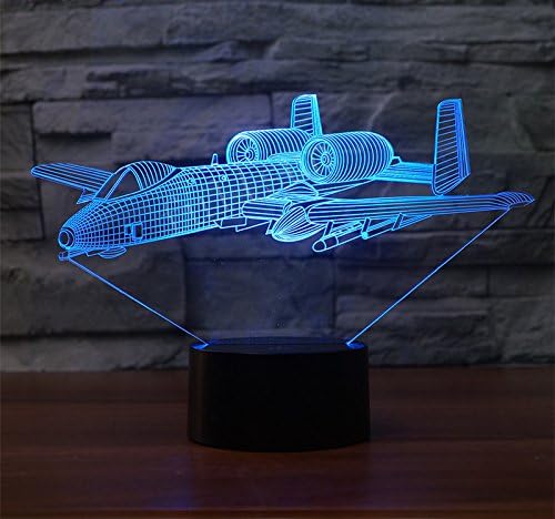 MOLLY HIESON 3D-s Háborús Sík Harcos Éjszakai Fény USB-Kapcsolatot Kapcsoló Dekor Asztal, Íróasztal Optikai Illúzió, Lámpák