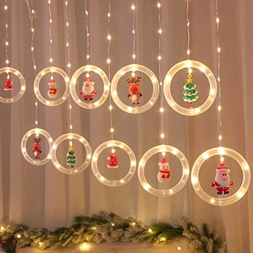 Xianfei Ablak Fények Karácsonyi Dekoráció-Gyűrű Lámpák Dísz Játék Led Függöny Fények, 8 Villogó Mód USB Powered Szilikon