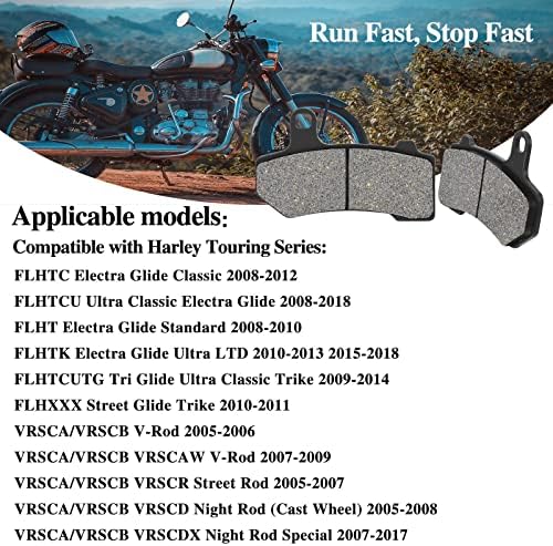 KLWZH Első-Hátsó fékbetétek a 2008-2018 Harley Touring FLHTCU Ultra Classic Electra Glide FLHX Street Glide 2008-2015 Közúti Király Út Glide