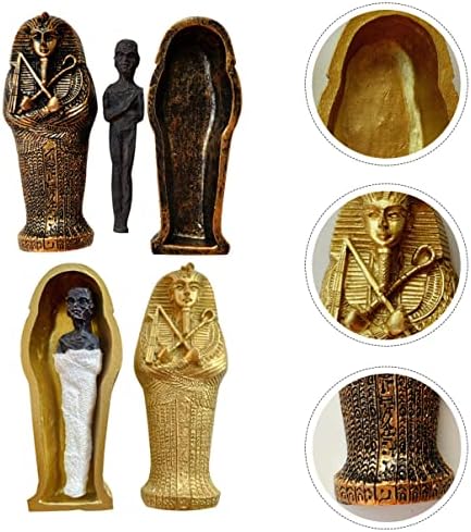 PATKAW lakberendezés 6 db Egyiptomi Múmia Szobor Ősi Egyiptomi Koporsó Figura Egyiptomi Múmia Szobor, Akvárium Dekoráció Egyiptomi Decoraciones