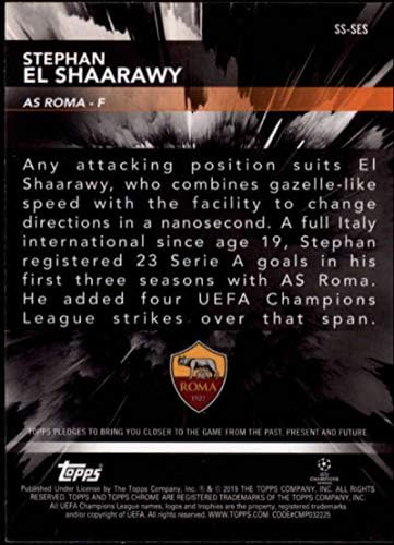 2018-19 2019 Topps Chrome UEFA Bajnokok Ligája Szupersztár Érzés SS-SES Stephan El Shaarawy, valamint a Roma Foci Trading Card