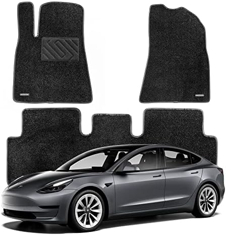 WENNEBIRD Superior Szőnyeg, Szőnyegek a Tesla Model 3 2017-2023, Egyéni Alkalmas Autó Emelet Hüvelyek - Fekete
