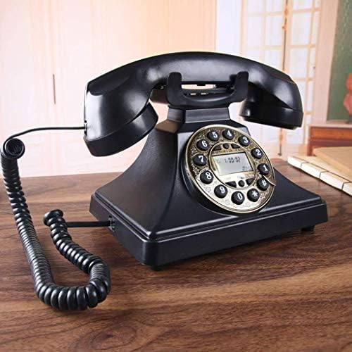 KXDFDC Telefon-Antik Retro Telefon Vezetékes Otthoni Iroda Telefon Fekete Fém Forgatás
