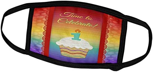 3dRose Beverly Turner Szülinapi Meghívó Tervezés - Cupcake a Gyertyák Száma, Ideje, hogy Megünnepeljük 1 Éves Meghívó - Álarcok