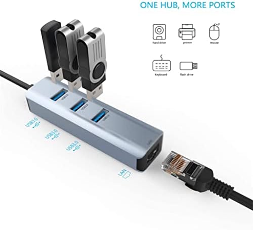 N/USB 3.0 HUB C Típusú Ethernet Hálózati Adapter 1000 Mbps RJ45, USB-c 4 az 1-ben 3 USB 3.0 USB-Elosztó (Szín : Egy, Méret : 4in1)