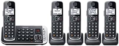 Panasonic KX-TGE675B DECT 6.0 Digitális Technológia Bővíthető 5 Készülék Vezeték nélküli Telefon Üzenetrögzítő (Felújított)
