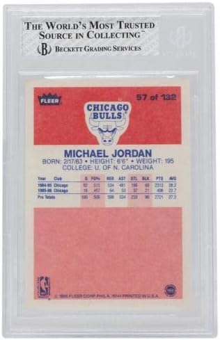 Michael Jordan 1986 Fleer 57 Chicago Bulls Basketball Kártya lenne beégés NM-MT 8 876 - Aláíratlan Labdarúgó Kártyák