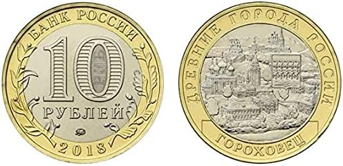 Oroszország 2018 10 Rubel Ősi Város Sorozat Goldsitz Két Szín Emlékmű CoinCoin Gyűjtemény Emlékérme