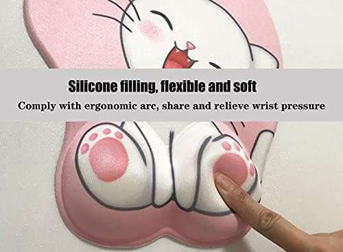 aranyos rózsaszín egér pad ergonomikus csuklótámasz támogatás, csúszásmentes gél anime Aranyos 3D-s egér pad, csukló, párna, fájdalomcsillapítás,