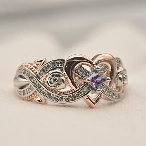 Napraforgó a Gyűrű Mérete 5 Esküvői Gyűrű, Szív Alakú Gyűrűt Intarziás Fényes Cirkon Nők Parti Ékszer Menyasszonyi Eljegyzési