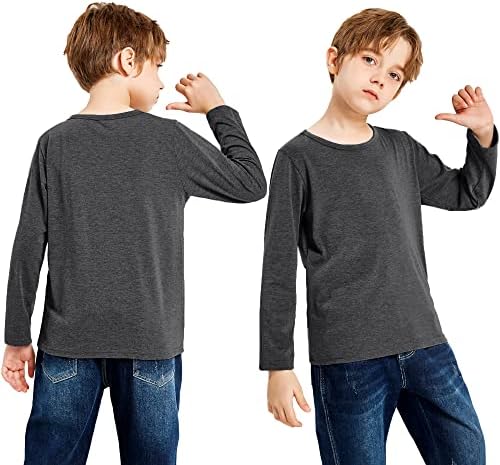 Cooraby 5 Csomag Kisgyermek Gyerekek Hosszú Ujjú T-Shirt-Sleeve Póló Puha Póló Fiúknak