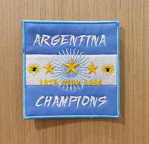 Argentína Nemzet Lobogó Világbajnok Három Csillagos Labdarúgás Labdarúgás Sport Vas-On Applied Javítás Jelvény (Mennyiség - 1)