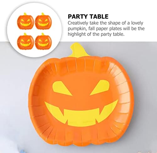 Abaodam Dekoratív Tálca 20 Db Sütőtök Papír Tányérok Esik Halloween Eldobható Tök Papír Desszert Tányér a Halloween, Hálaadás