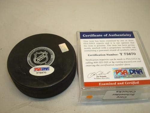 Cory Schneider Aláírt Vancouver Canucks Hockey Korong Dedikált PSA/DNS-COA 1D - Dedikált NHL Korong