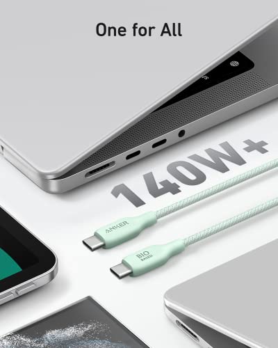 Anker 543 USB-C-USB-C Kábel (140W, 6ft), USB 2.0-Bio-Nylon töltőkábel MacBook Pro 2020-ra, iPad Pro 2020-ra, iPad 4, Samsung Galaxy
