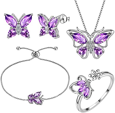 Aurora Könnyek Pillangó Ékszer,A Nők 925 Sterling Ezüst Pillangók Tudom Medál Nyaklánc/Fülbevaló/Gyűrű Esküvői Ajándék
